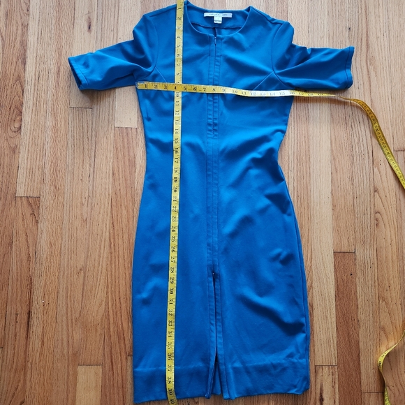 DVF Diane Von Furstenberg Teal Blue Saturn Stretch Jersey Dress Size 10 - Picture 11 of 11